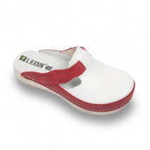 Saboti medicali Leon 153 alb cu rosu - dama