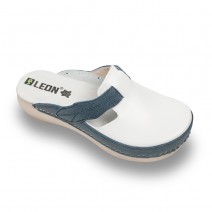 Saboti medicali Leon 153 alb cu albastru - dama