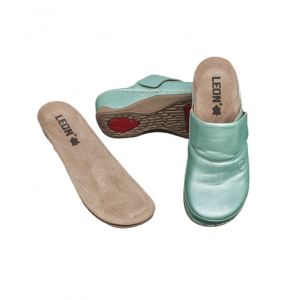 Saboti medicali Leon 2019 turcoaz sidefat - dama - cu taloneta detasabila