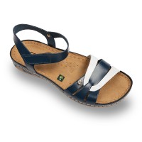 Sandale Leon 961 albastru cu alb - dama