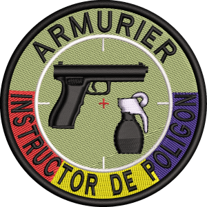 Emblema INSTRUCTOR POLIGON cu TRICOLOR