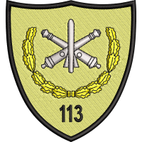 ECUSON / EMBLEMA BATALIONUL 113 ARTILERIE „BARAGANUL” – ecuson desert