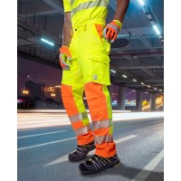 Pantaloni reflectorizanti SIGNAL galben scurtati H5916 