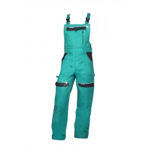 Pantaloni de lucru cu pieptar PROFESIONALI COOL TREND VERDE-NEGRU H8105 