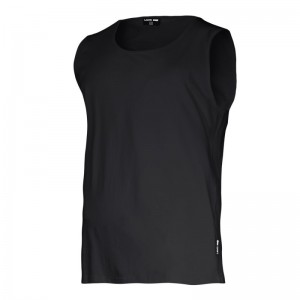 TRICOU BUMBAC FARA MANECI / NEGRU