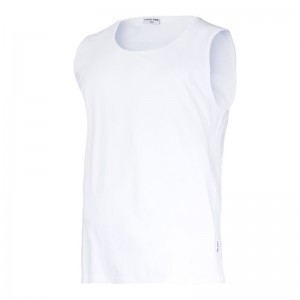 TRICOU BUMBAC FARA MANECI / ALB