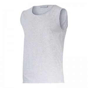 TRICOU BUMBAC FARA MANECI / GRI