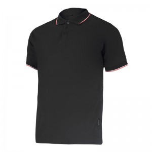 TRICOU BUMBAC POLO SUBTIRE / NEGRU
