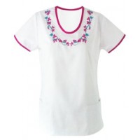 Bluza cu broderie ciklam