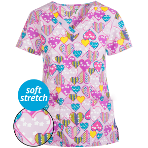 Bluza medicala   Blooming hearts   (GT501BLH)