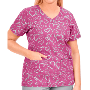 Bluza medicala   Metallic hearts   (NPT59MUL)