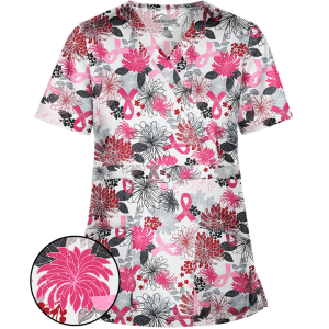 Bluza medicala   Pink ribbon flower   (TS428PIR)