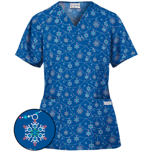 Bluza medicala   Snowflakes garland   (H668RSG)