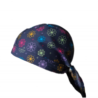 Boneta gri cu floricele hexi