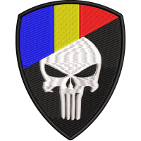 EMBLEMA CAP DE MORT CU TRICOLOR