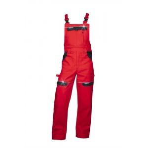 Pantaloni de lucru cu pieptar PROFESIONALI COOL TREND ROSII H8108 