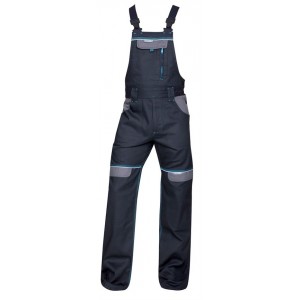 Pantaloni de lucru cu pieptar PROFESIONALI COOL TREND NEGRU H8968 