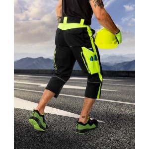 Pantaloni de lucru 3/4 NEON negru-galben H6520 