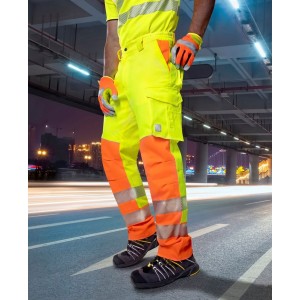 Pantaloni reflectorizanti SIGNAL galben scurtati H5916 
