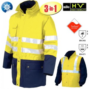 Jachetă de lucru 3 în 1 Hi-Viz VALDIEZZA-G