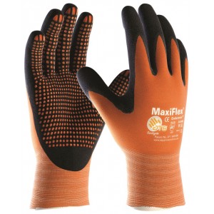 Manusi de lucru PROFESIONALE imersate in nitril ATG MAXIFLEX ENDURANCE 34-848 palma impregnata cu puncte