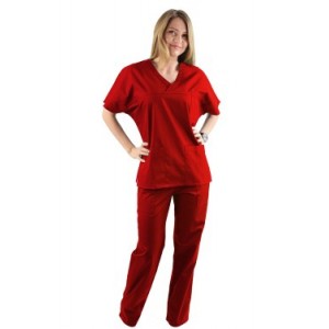 Costum medical rosu - unisex