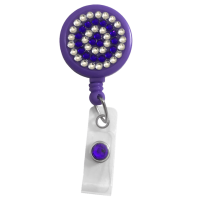 Ecuson retractabil   Purple Rhinstone  