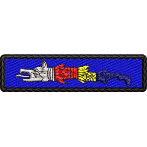 Patch-uri militare  / EMBLEMA CAP DACIC TRICOLOR MOTIVE TRADITIONALE 1